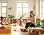 Educator and young children playing in a bright Auckland early childhood setting, illustrating how to choose the best daycare