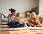 Home-based educator reading to toddlers, illustrating affordable early learning supported by the childcare subsidy, 20 Hours ECE and FamilyBoost